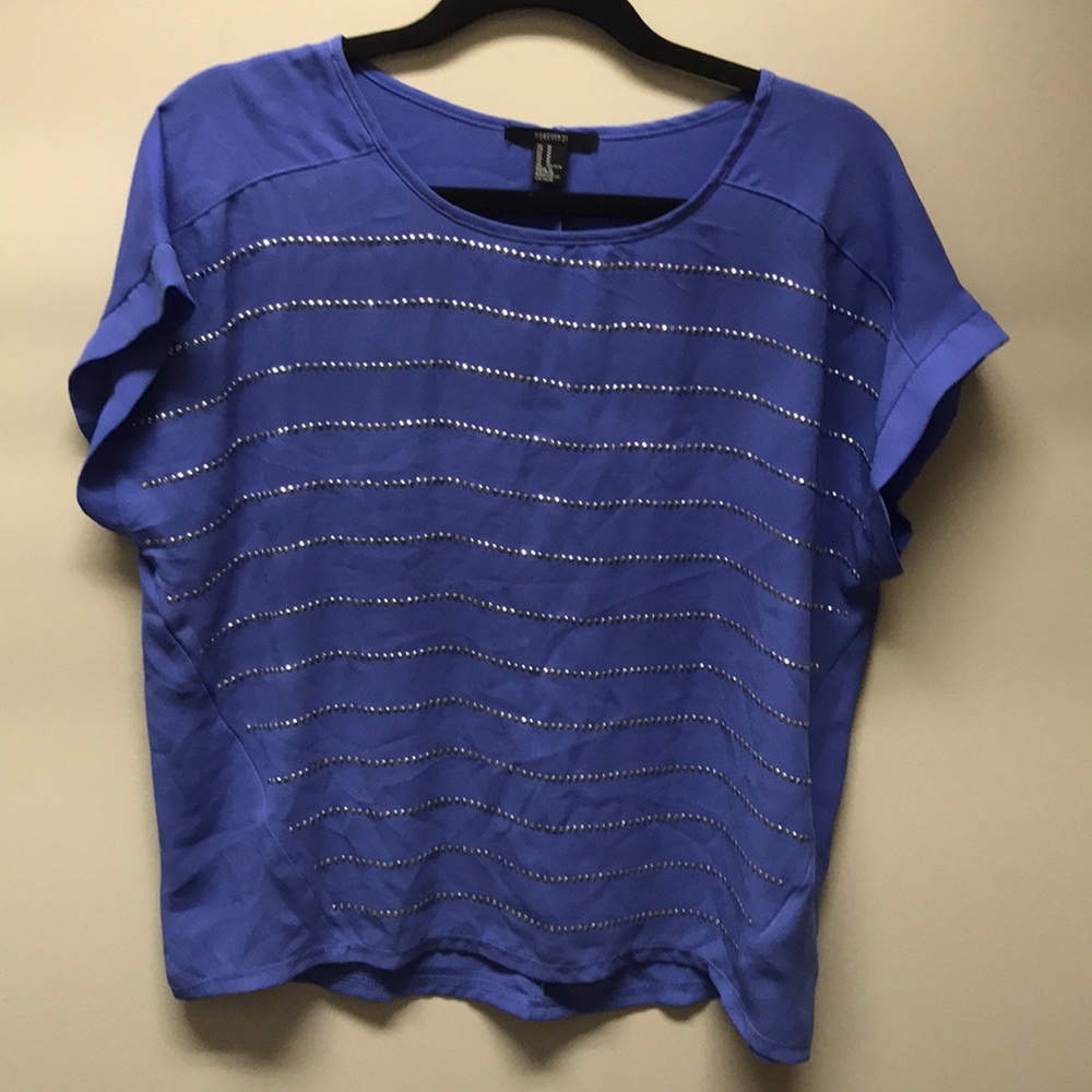 Purple forever 21 Top with gem stripes